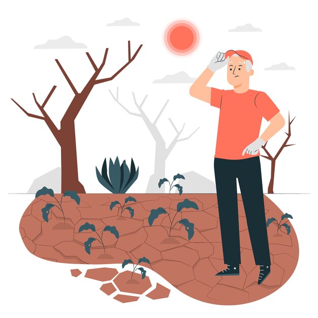 Ilustración del concepto de sequía