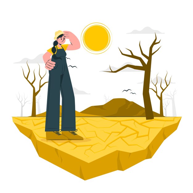 Ilustración del concepto de sequía
