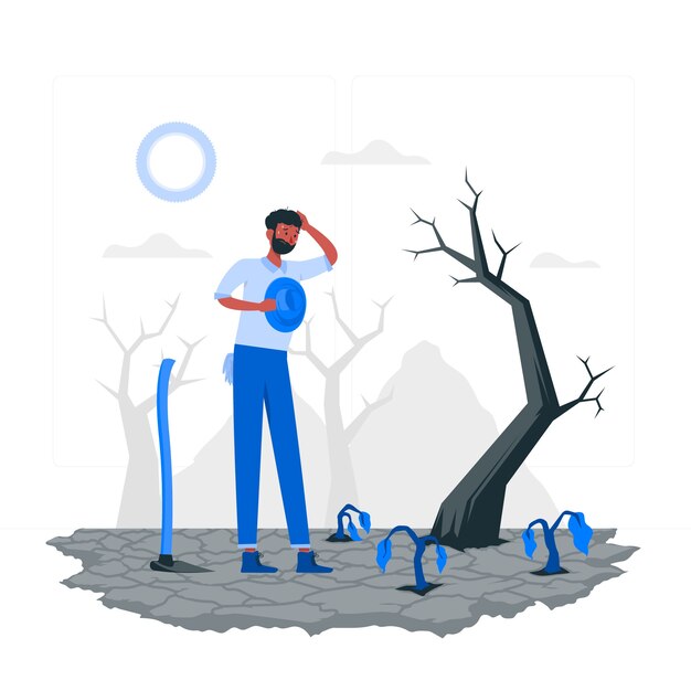 Ilustración del concepto de sequía