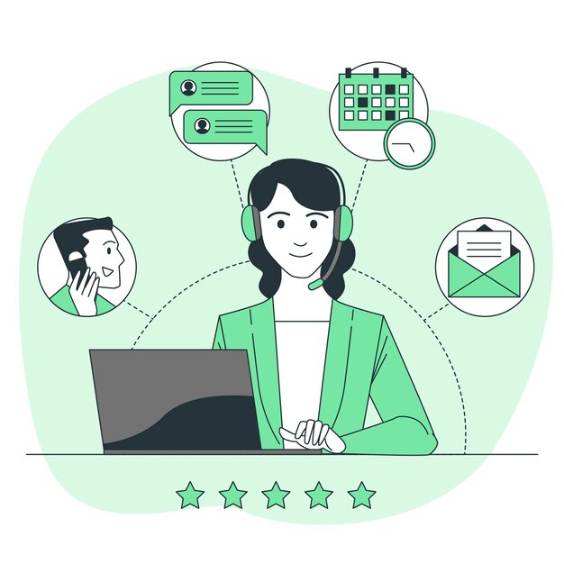 Ilustración del concepto de servicio al cliente