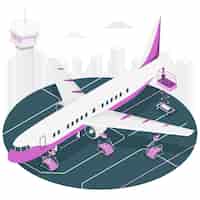 Vector gratuito ilustración del concepto de servicio en avión