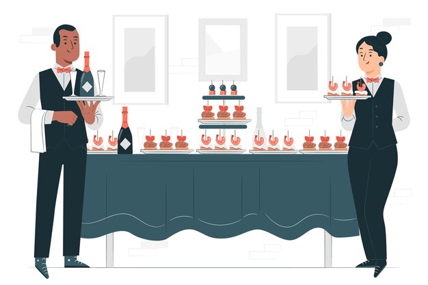 Ilustración de concepto de servicio de catering