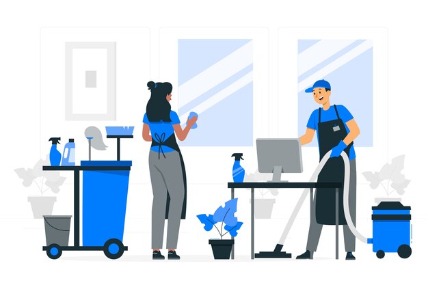 Ilustración del concepto de servicio de limpieza