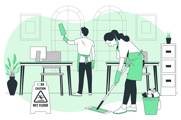 Ilustración del concepto de servicio de limpieza