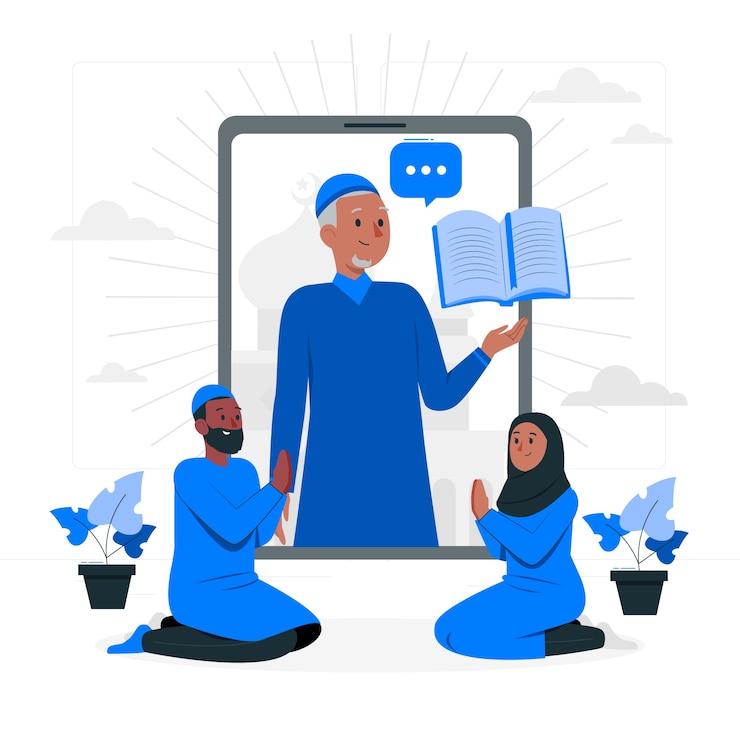 Vector gratuito ilustración de concepto de servicio en línea de mezquita