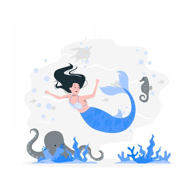 Ilustración del concepto de sirena