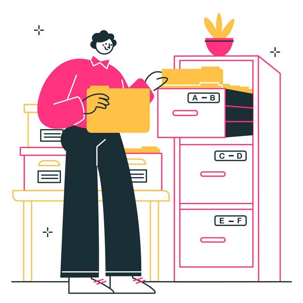 Ilustración del concepto de sistema de archivo