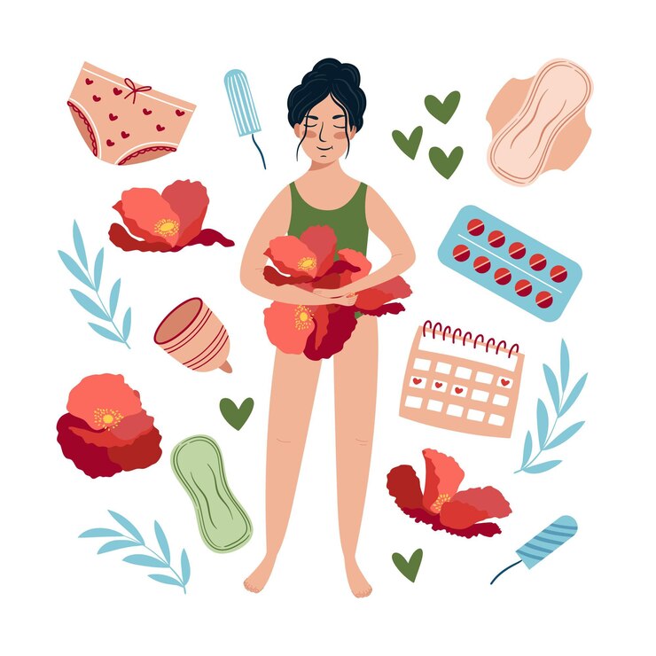 Vector gratuito ilustración del concepto de sistema reproductor femenino