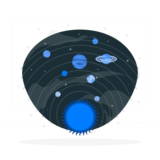 Ilustración del concepto de sistema solar