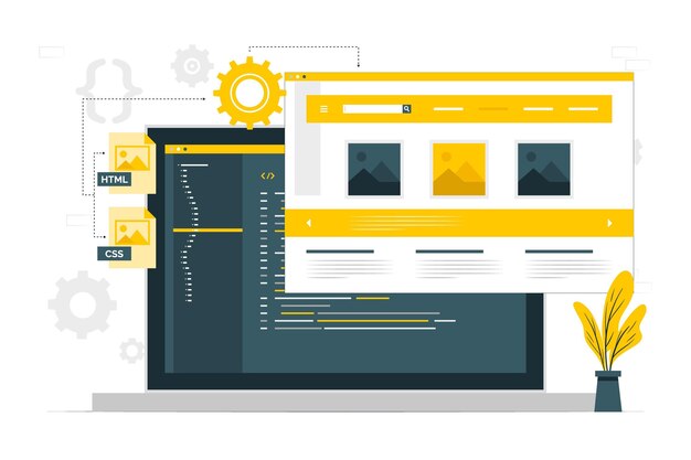 Ilustración de concepto de sitio web estático