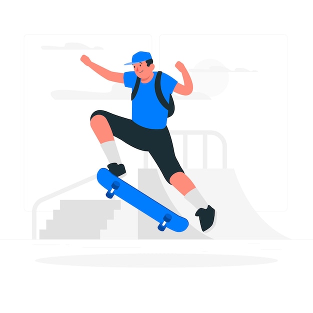 Vector gratuito ilustración del concepto de skate