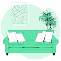 Vector gratuito ilustración del concepto de sofá
