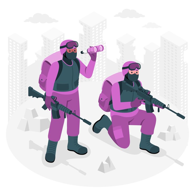 Vector gratuito ilustración del concepto de soldados