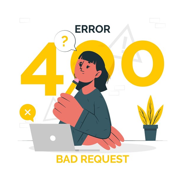 Ilustración de concepto de solicitud incorrecta de error 400
