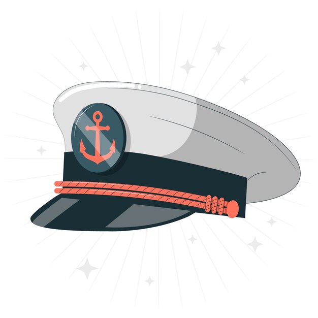 Ilustración de concepto de sombrero de capitán