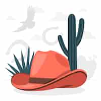 Vector gratuito ilustración del concepto de sombrero de vaquero