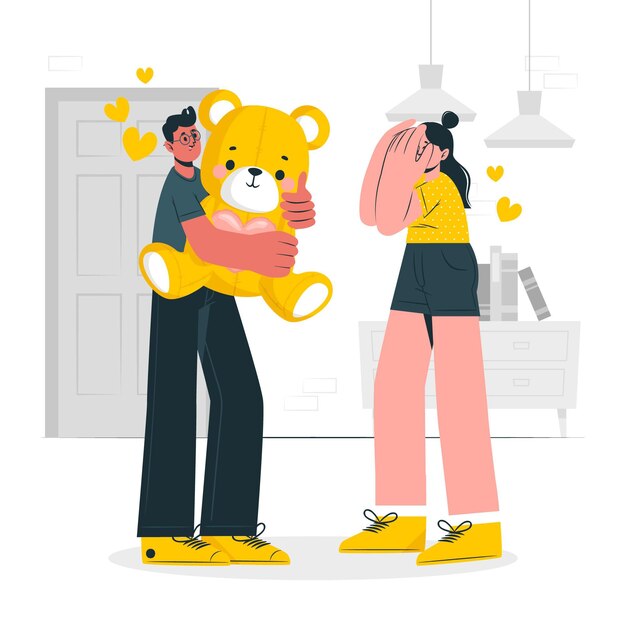 Ilustración de concepto de sorpresa de San Valentín