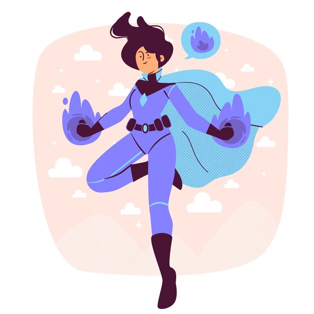 Ilustración del concepto de superhéroe
