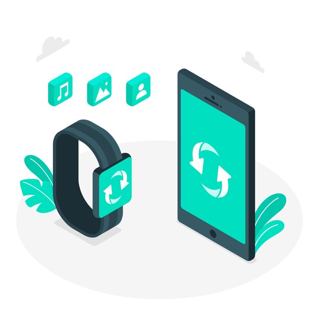 Ilustración de concepto de sync