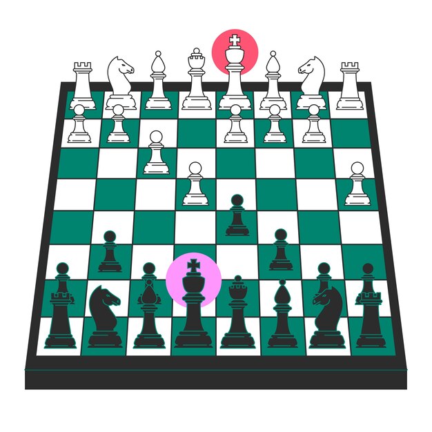 Ilustración del concepto del tablero de ajedrez