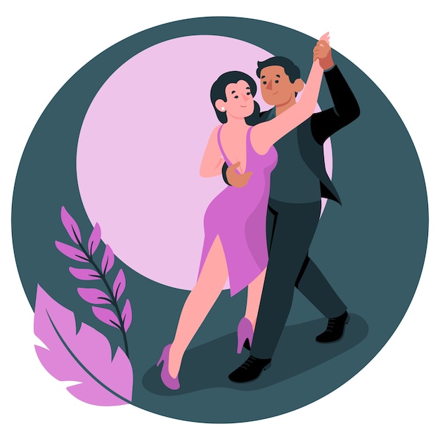 Vector gratuito ilustración del concepto de tango