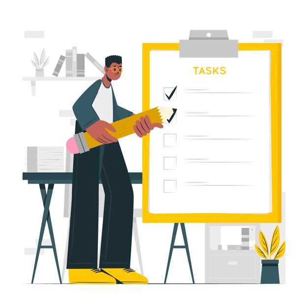 Ilustración del concepto de tarea