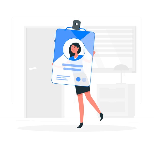 Ilustración del concepto de tarjeta de identificación