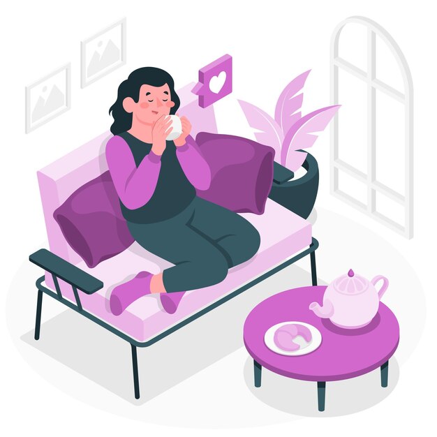 Ilustración de concepto de té de beber