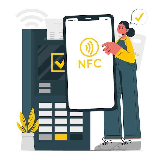 Vector gratuito ilustración del concepto de tecnología nfc