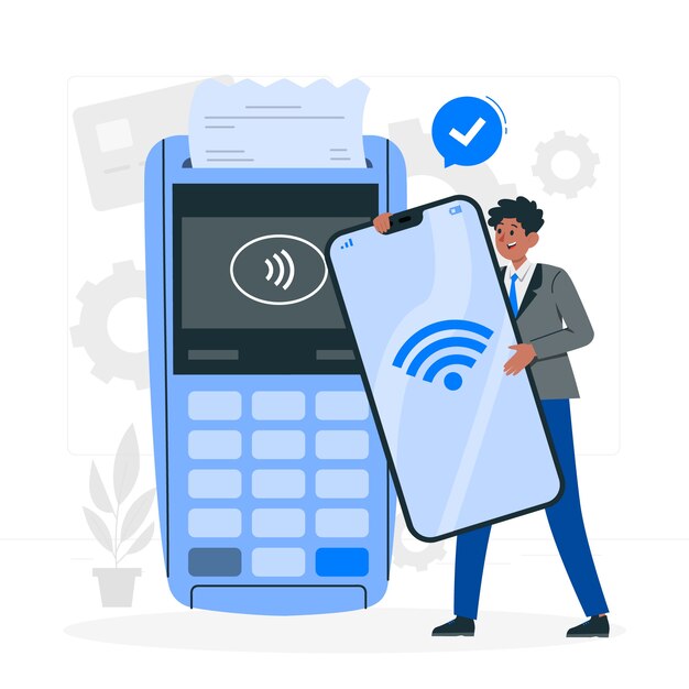 Ilustración del concepto de tecnología nfc
