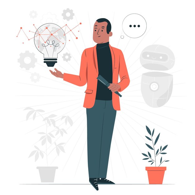 Ilustración del concepto de tecnología visionaria