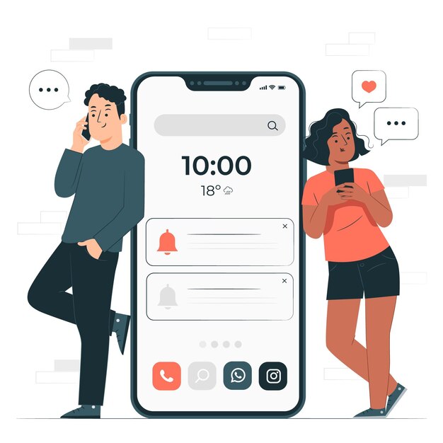 Ilustración del concepto de teléfono móvil
