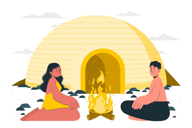 Ilustración del concepto de temazcal