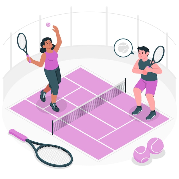 Vector gratuito ilustración del concepto de tenis