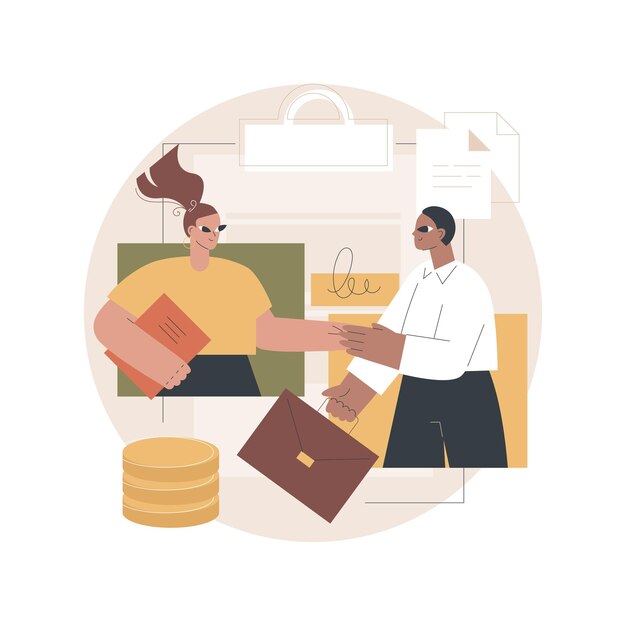 Ilustración de concepto de términos de contrato de venta
