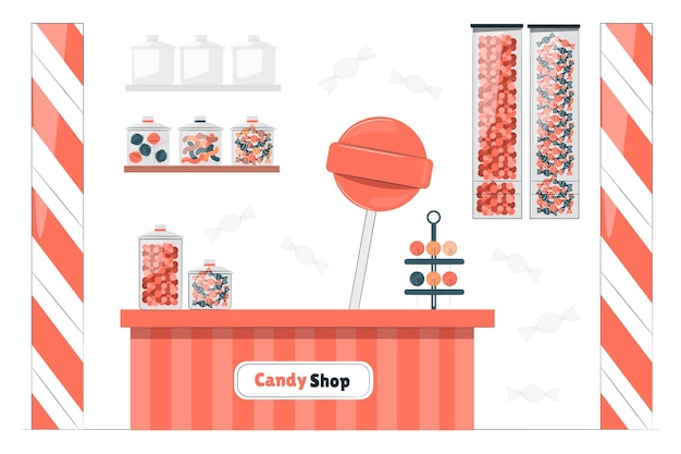 Vector gratuito ilustración del concepto de tienda de dulces