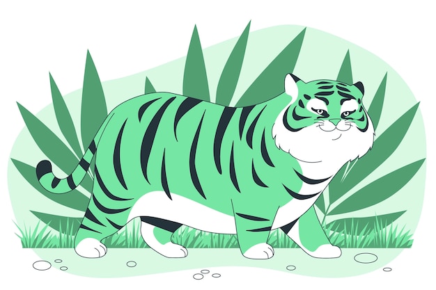 Vector gratuito ilustración del concepto de tigre gordo