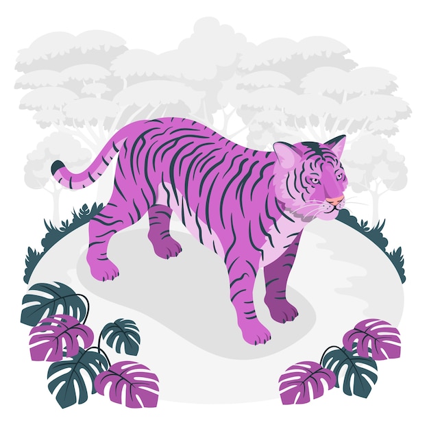 Vector gratuito ilustración del concepto de tigre