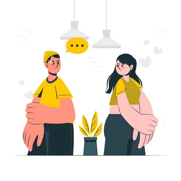 Ilustración de concepto tímido
