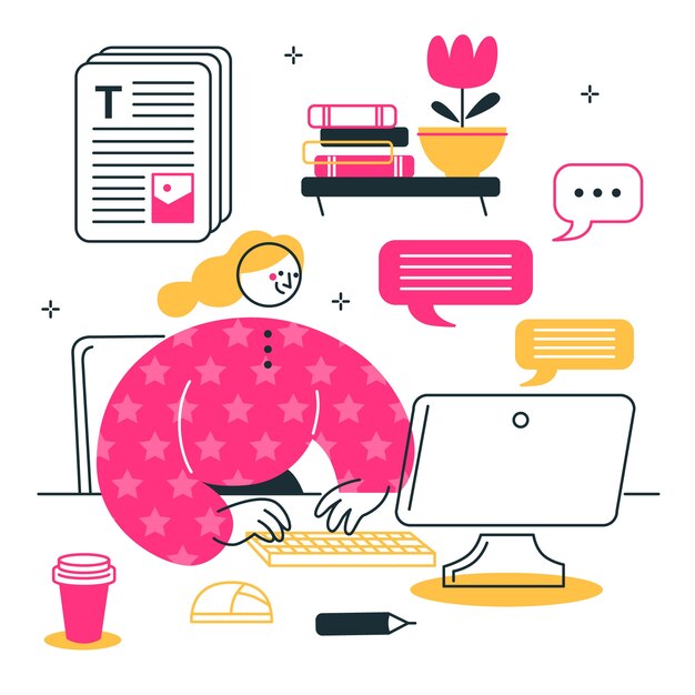 Ilustración del concepto de tipografía