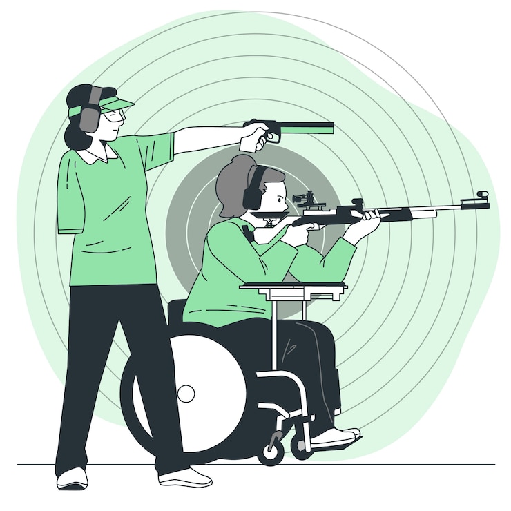 Vector gratuito ilustración del concepto de tiro paralímpico