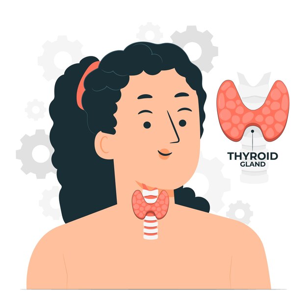 Ilustración del concepto de tiroides