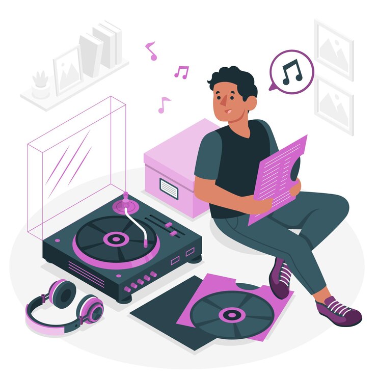Vector gratuito ilustración de concepto de tocadiscos