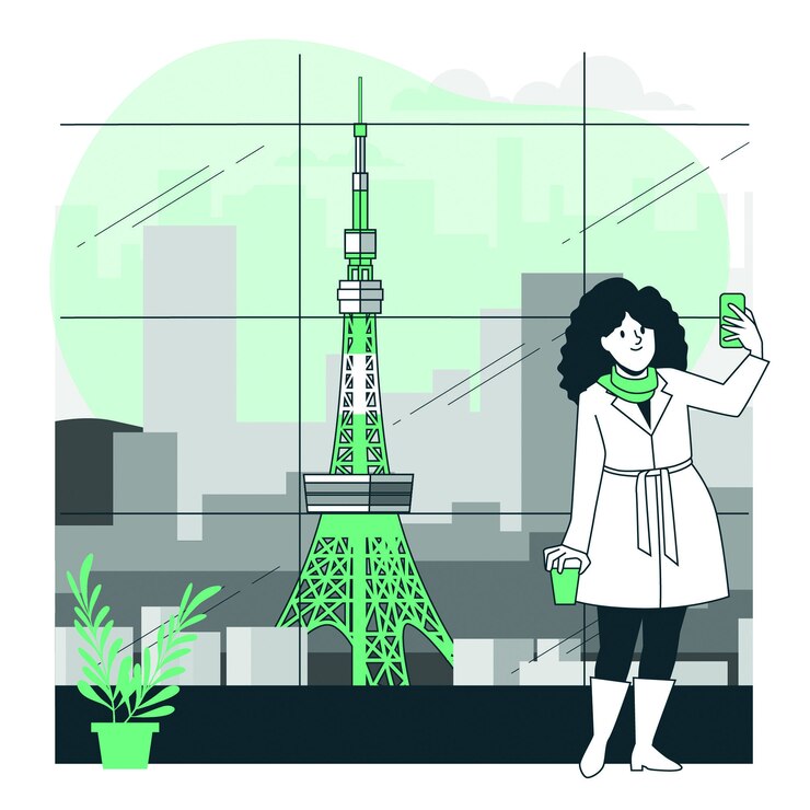Vector gratuito ilustración del concepto de tokio