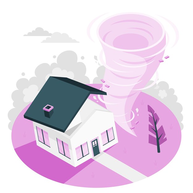 Ilustración del concepto de tornado