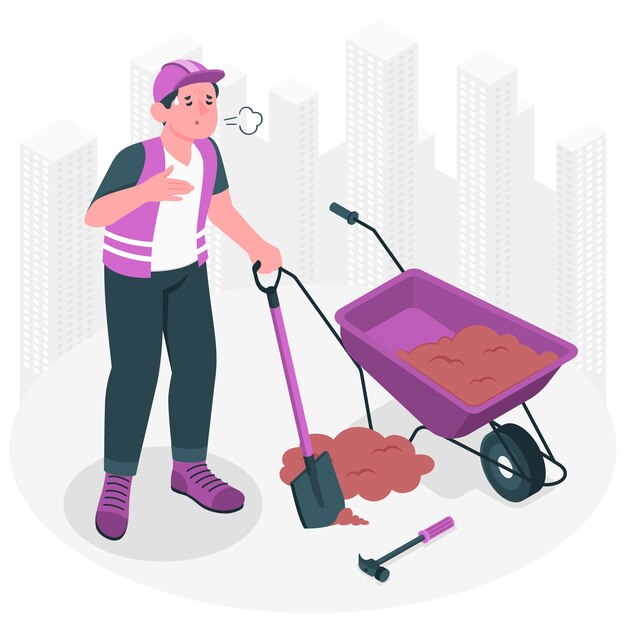 Ilustración del concepto de trabajador cansado