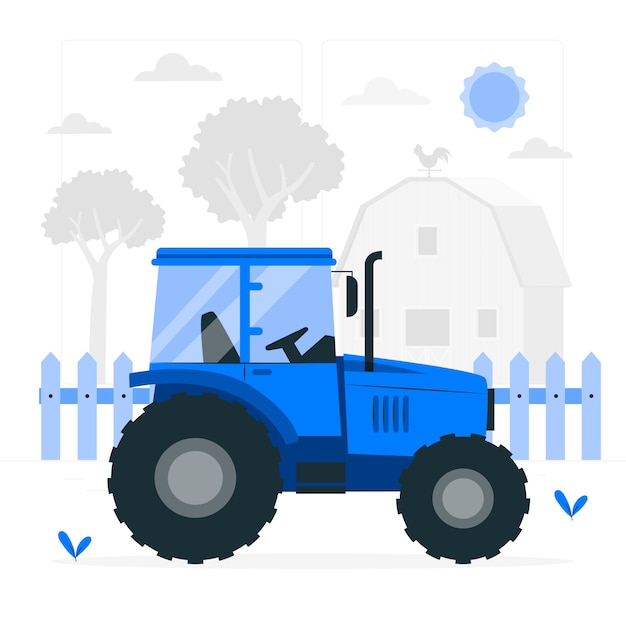 Ilustración del concepto de tractor agrícola