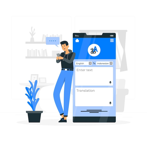 Vector gratuito ilustración de concepto de traductor en línea