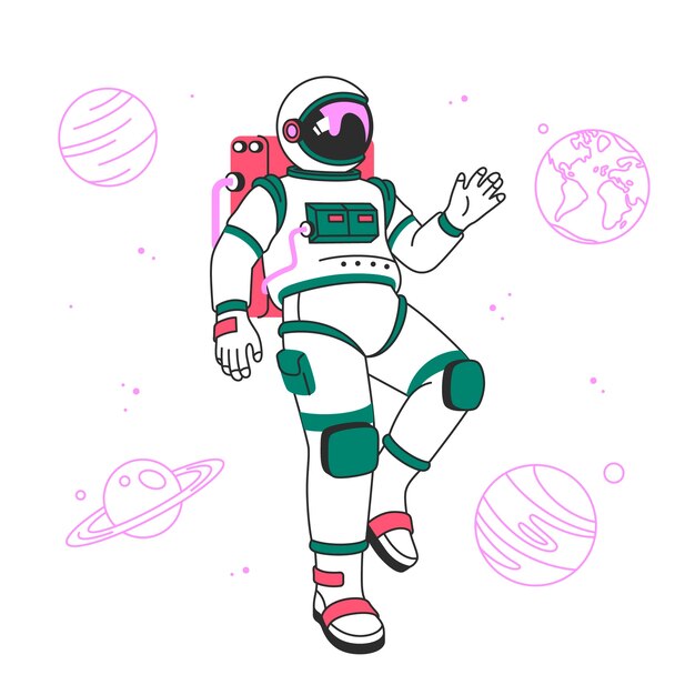 Ilustración del concepto del traje de astronauta