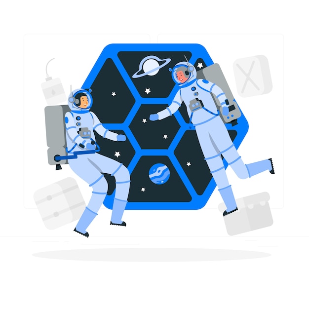 Vector gratuito ilustración de concepto de traje de astronauta